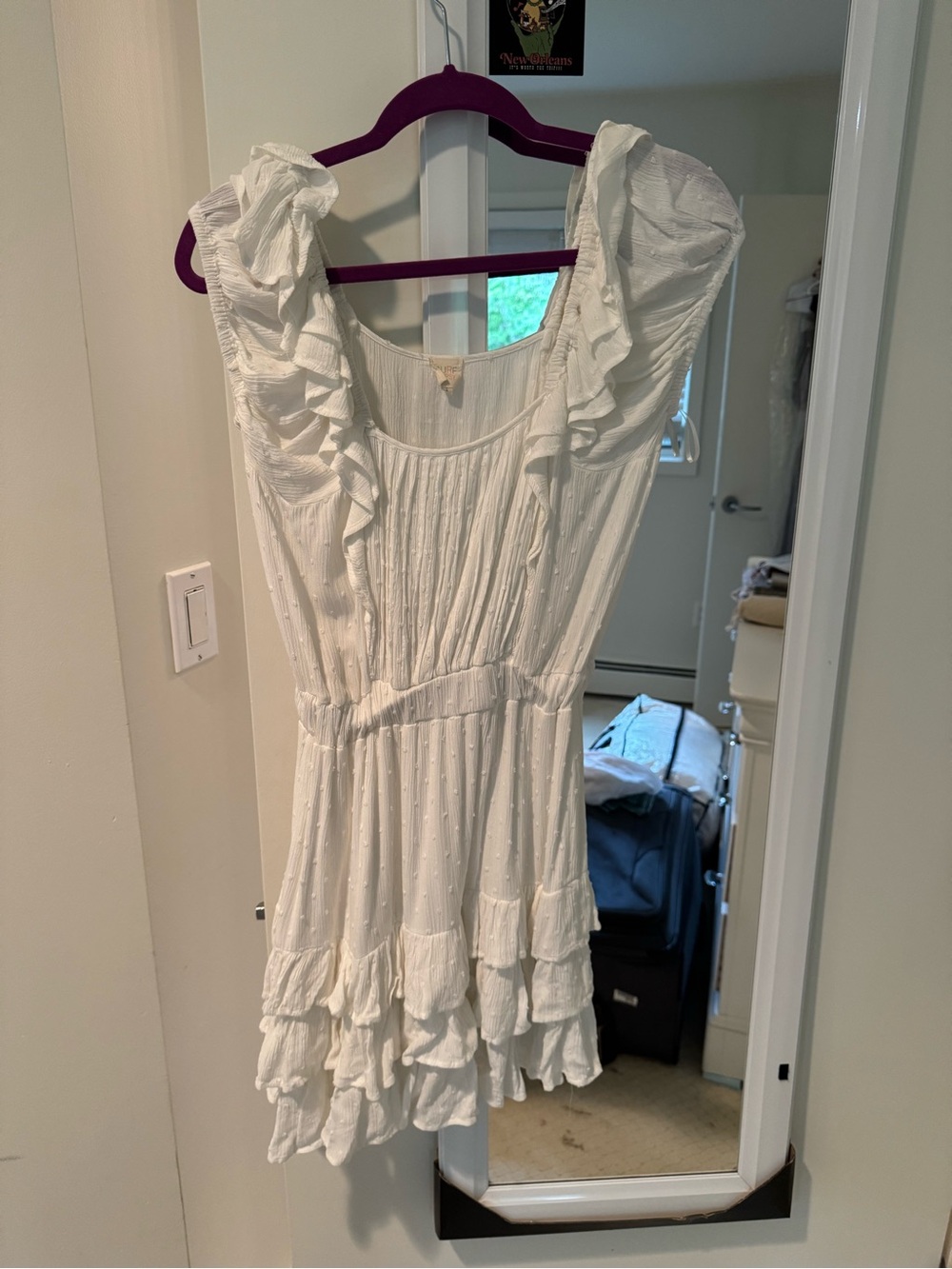 Surf Gypsy White Ruffle Tiered Sleeveless Dress
